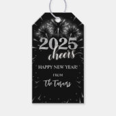 Silber und Schwarz-Silber-Silber-Party Geschenkanhänger (Vorderseite)