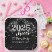 Silber und Schwarz-Silber-Silber-Party Pappteller (Party)