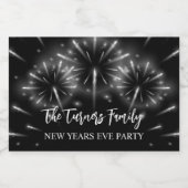 Silber und Schwarz-Silber-Silber-Party Schaumweinetikett (Einzelnes Label)