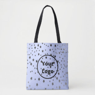 Silber und schwarze Sterne auf blau Tasche
