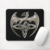 Silber und Schwarzer Drache Trine keltische Knospe Mousepad (Mit Mouse)
