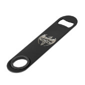 Silber und Schwarzer Drache Trine keltische Knospe Speedflaschenöffner (Rückseite Schrägansicht)