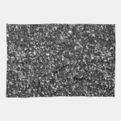 Silber und Schwarzer Glitzer Geschirrtuch (Horizontal)