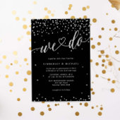 Silber und Schwarzer Glitzer Sparkle machen wir Ho Einladung