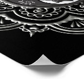 Silber- und schwarzes Mandala Poster (Ecke)