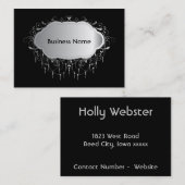 Silber und Schwarzes Vintag Visitenkarte (Vorne/Hinten)