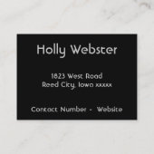 Silber und Schwarzes Vintag Visitenkarte (Rückseite)