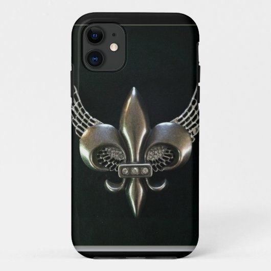 SILBER UND SCHWARZES WINGED LILIE Case-Mate iPhone HÜLLE (Rückseite)