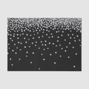 Silber- und Schwarzwasser-Konfetti-Punkte Seidenpapier