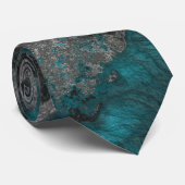 Silber und Türkis Krawatte (Gerollt)
