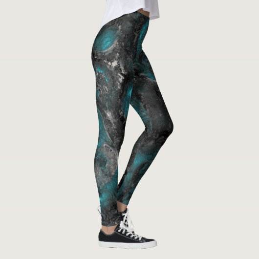 Silber und Türkis Leggings (Rechts)