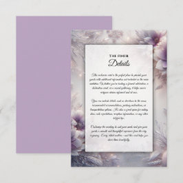 Silber und weiche Amethyst Winterblüten Begleitkarte