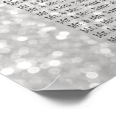 Silber und Weiß Confetti - 18 Seating Chart Poster (Ecke)