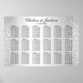 Silber und Weiß Confetti - 18 Seating Chart Poster (Vorne)