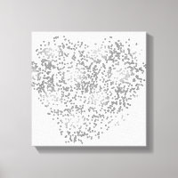 Silber und Weiß Confetti Herz