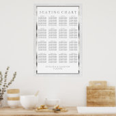 Silber und Weiß Glitzer - Sitzdiagramm Poster (Küche)
