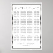 Silber und Weiß Glitzer - Sitzdiagramm Poster (Vorne)