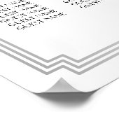 Silber und Weiß Hochzeitskartentafel Poster (Ecke)