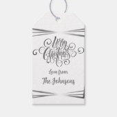 Silber und Weiß personalisierte Weihnachten Geschenkanhänger (Vorderseite)