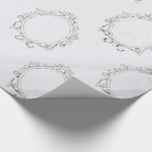 Silber und Weiß Vintag Geschenkpapier (Ecke)