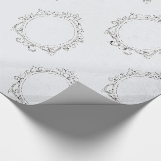 Silber und Weiß Vintag Geschenkpapier (Ecke)