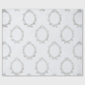Silber und Weiß Vintag Geschenkpapier (Flach)