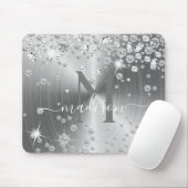 Silber- und Weißdiamanten - Personalisiert Mousepad (Mit Mouse)