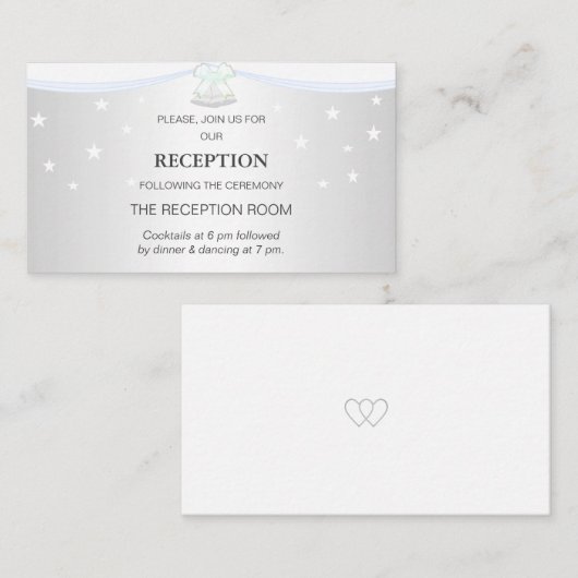 Silber und Weiße Hochzeit Begleitkarte (Vorne/Hinten)