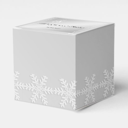 Silber und Weiße Schneeflocke Winterfavorit Box Geschenkschachtel (Vorderseite)