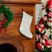 Silber und weiße Schneeflocken Name Weihnachten Großer Weihnachtsstrumpf