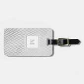 Silber und weißer gestreifter Gepäckanhänger (Vorderseite horizontal)