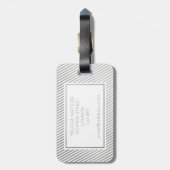 Silber und weißer gestreifter Gepäckanhänger (Rückseite vertikal)