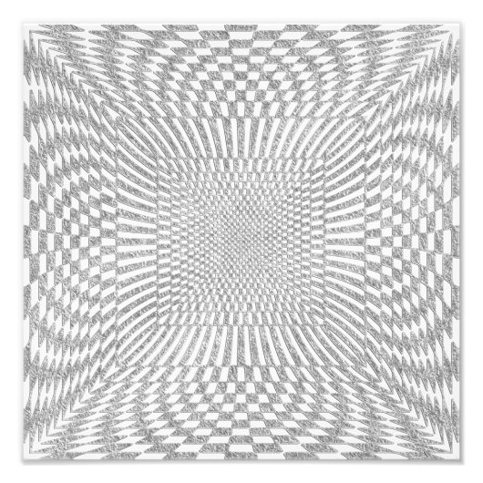 Silber- und Weißverzerrtes Prüfmuster Fotodruck (Vorne)