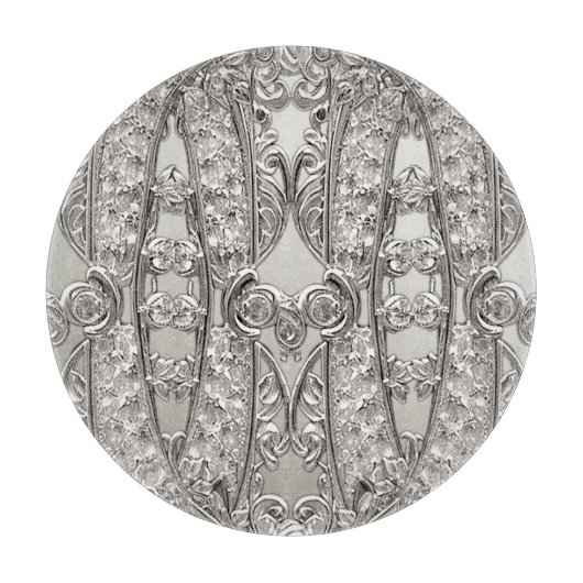 Silber Verziert modernes Schneideboard Schneidebrett (Vorderseite)