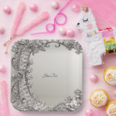 Silber Verzierte, moderne Papierplatte Pappteller (Party)