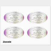 Silber-Verziertes Lila-schimmliges Marmorprodukt Ovaler Aufkleber (Blatt)