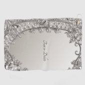 Silber Verziertes modernes Golfhandtuch (Horizontal)