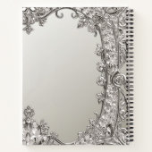 Silber Verziertes modernes Notebook Notizblock (Rückseite)