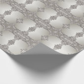 Silber Verziertes, modernes Schleifpapier Geschenkpapier (Ecke)