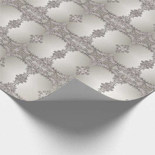 Silber Verziertes, modernes Schleifpapier Geschenkpapier (Ecke)