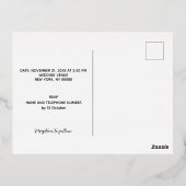 Silber Vintag mit Bow Wedding Einladung (Rückseite)