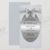 Silber Vintag mit Bow Wedding Einladung (Vorne/Hinten)