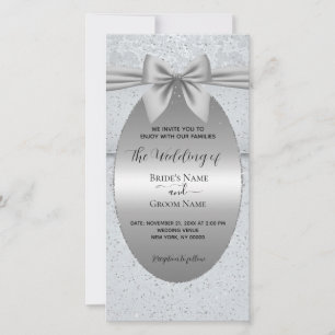 Silber Vintag mit Bow Wedding Einladung