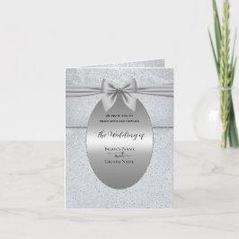 Silber Vintag mit Bow Wedding Einladung