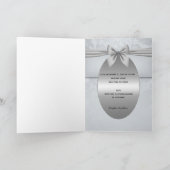 Silber Vintag mit Bow Wedding Einladung (Innenseite)