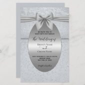 Silber Vintag mit Bow Wedding Einladung Briefpapier (Vorne/Hinten)