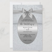 Silber Vintag mit Bow Wedding Einladung Briefpapier (Vorderseite)