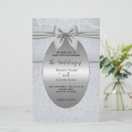 Silber Vintag mit Bow Wedding Einladung Briefpapier