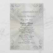 Silber Vintage Border Quinceanera - Pastellgrün Programm (Vorderseite)