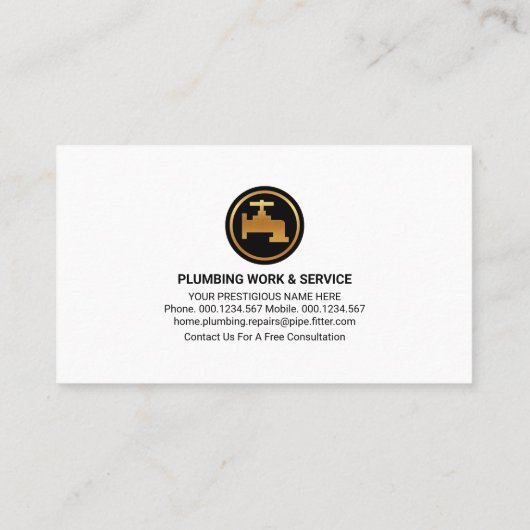 Silber-Wasserleitung Visitenkarte (Rückseite)